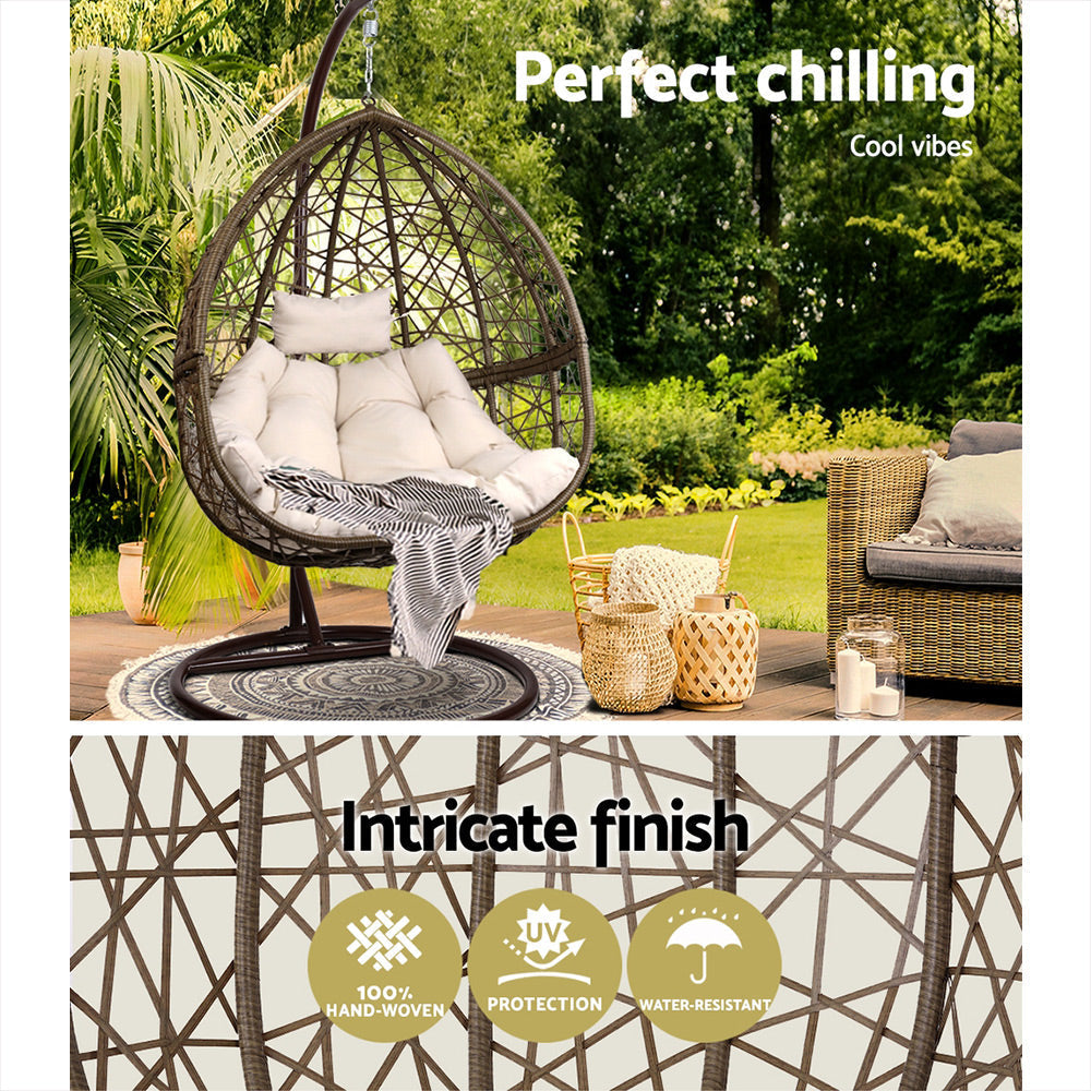 Portsea Premium Outdoor Hanging Swing Chair - Brown
